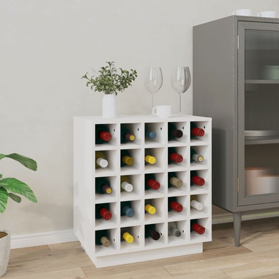 Photo of Keller solid pine wood wine cabinet in white
