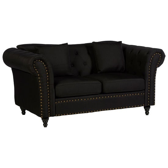 Kelly Upholstered Fabric 2 Seater Sofa In Black_1