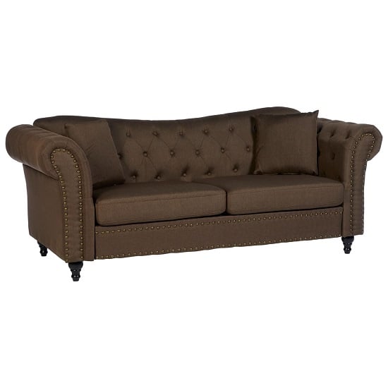 Photo of Kelly upholstered fabric 3 seater sofa in natural