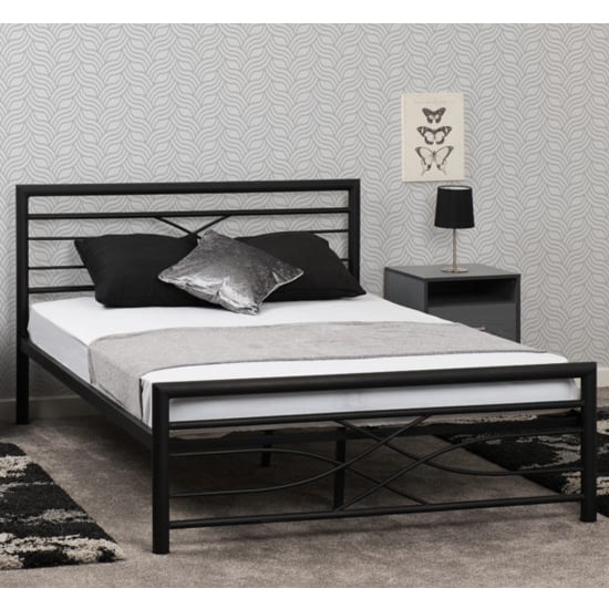 Photo of Kira metal double bed in black