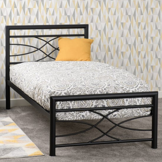 Read more about Kira metal single bed in black
