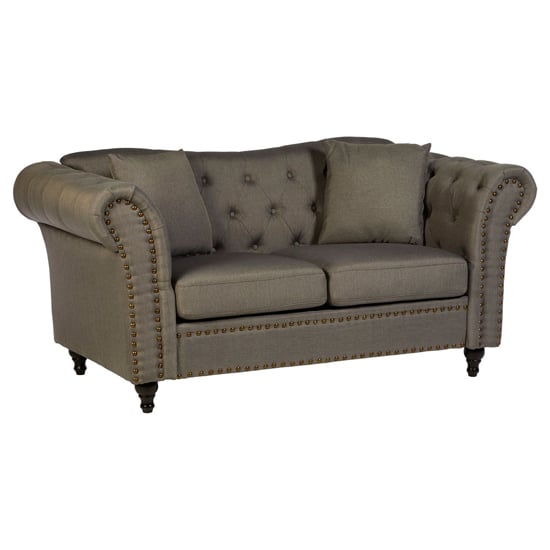 Kelly Upholstered Fabric 2 Seater Sofa In Grey_1