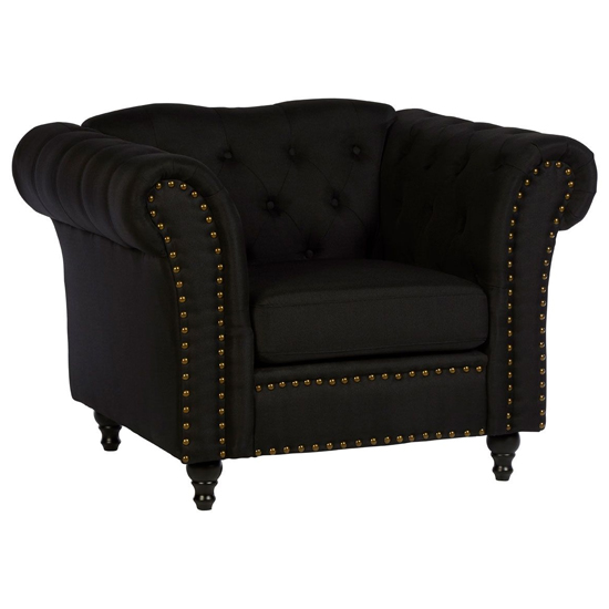 Photo of Kelly upholstered fabric armchair in black