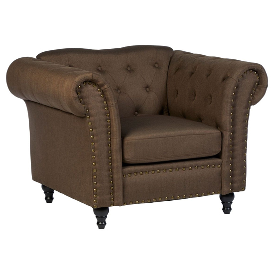 Kelly Upholstered Fabric Armchair In Natural thumbnail
