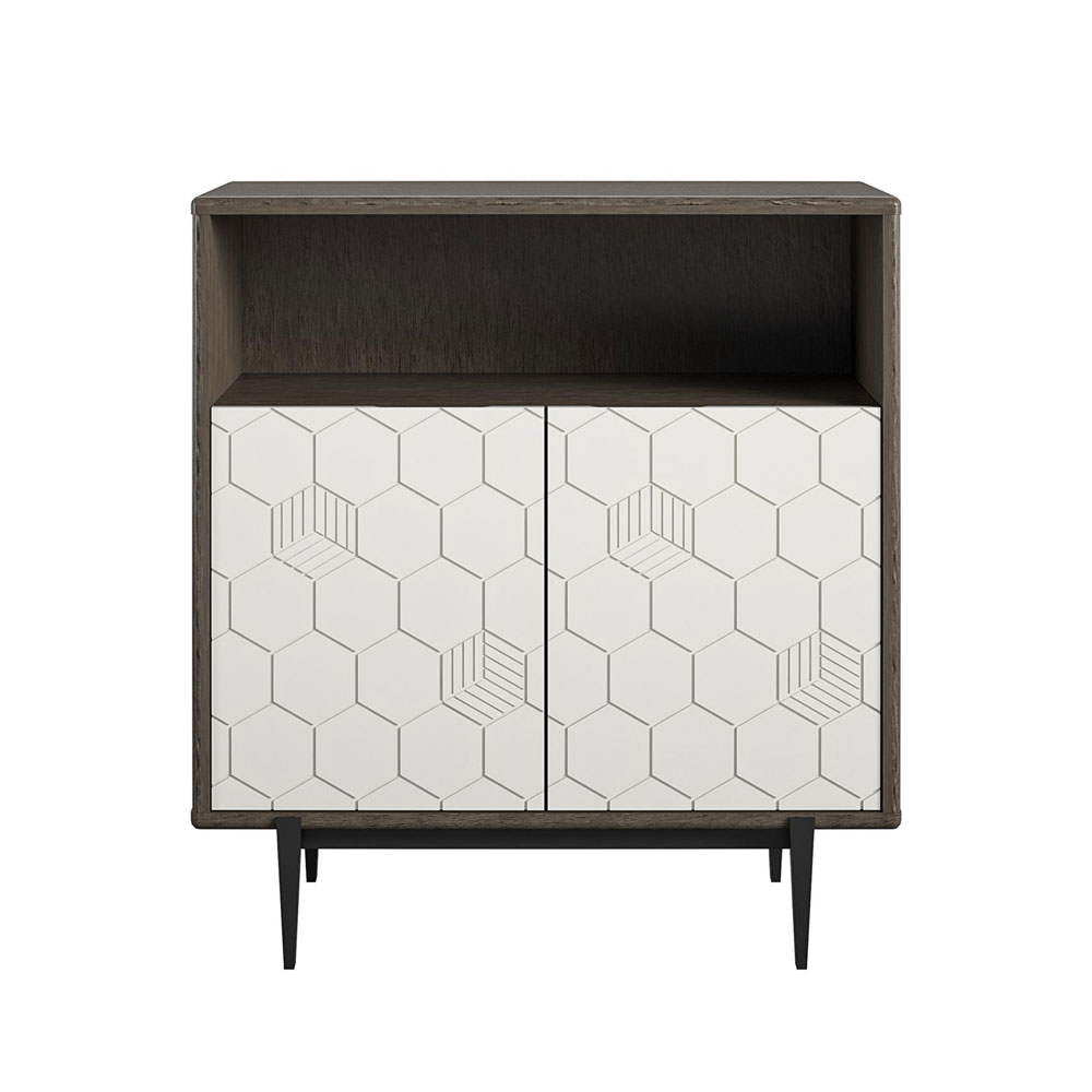 Kelmira Wooden Storage Cabinet in Grey and Oak
