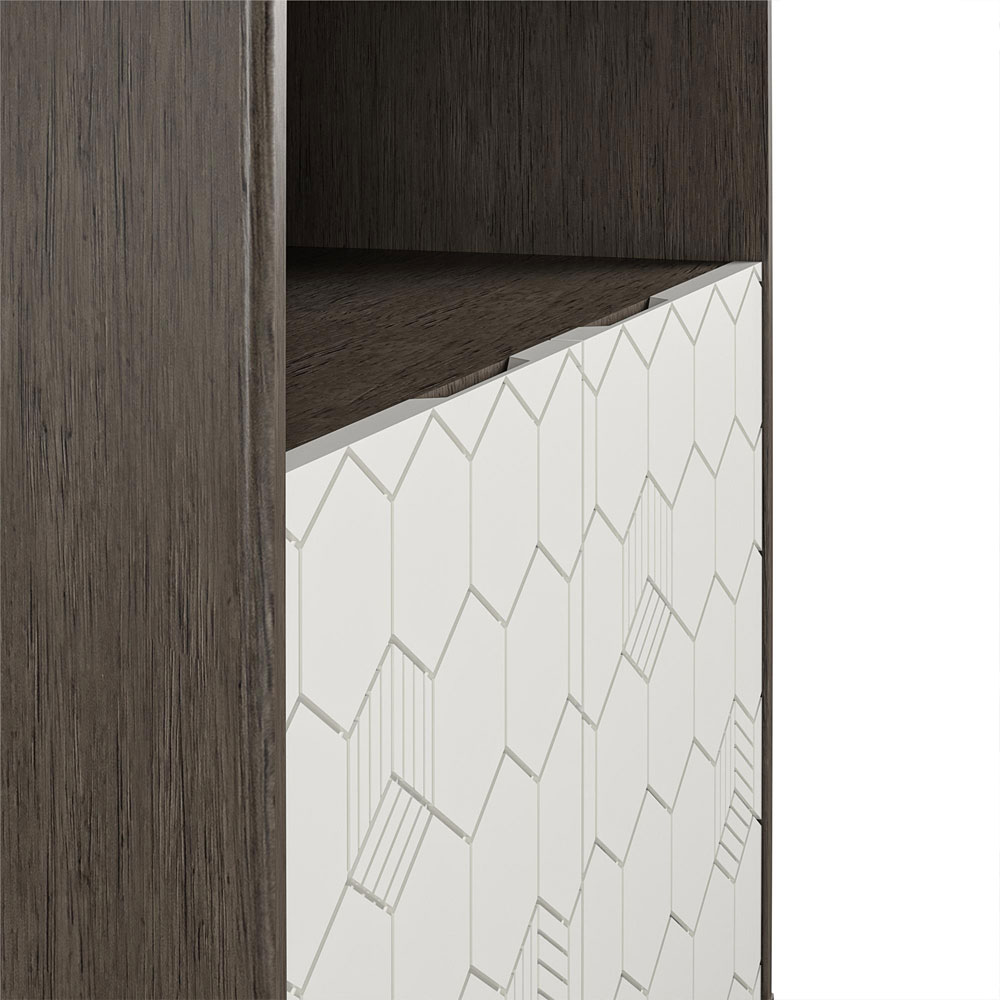 Kelmira Wooden Storage Cabinet in Grey and Oak