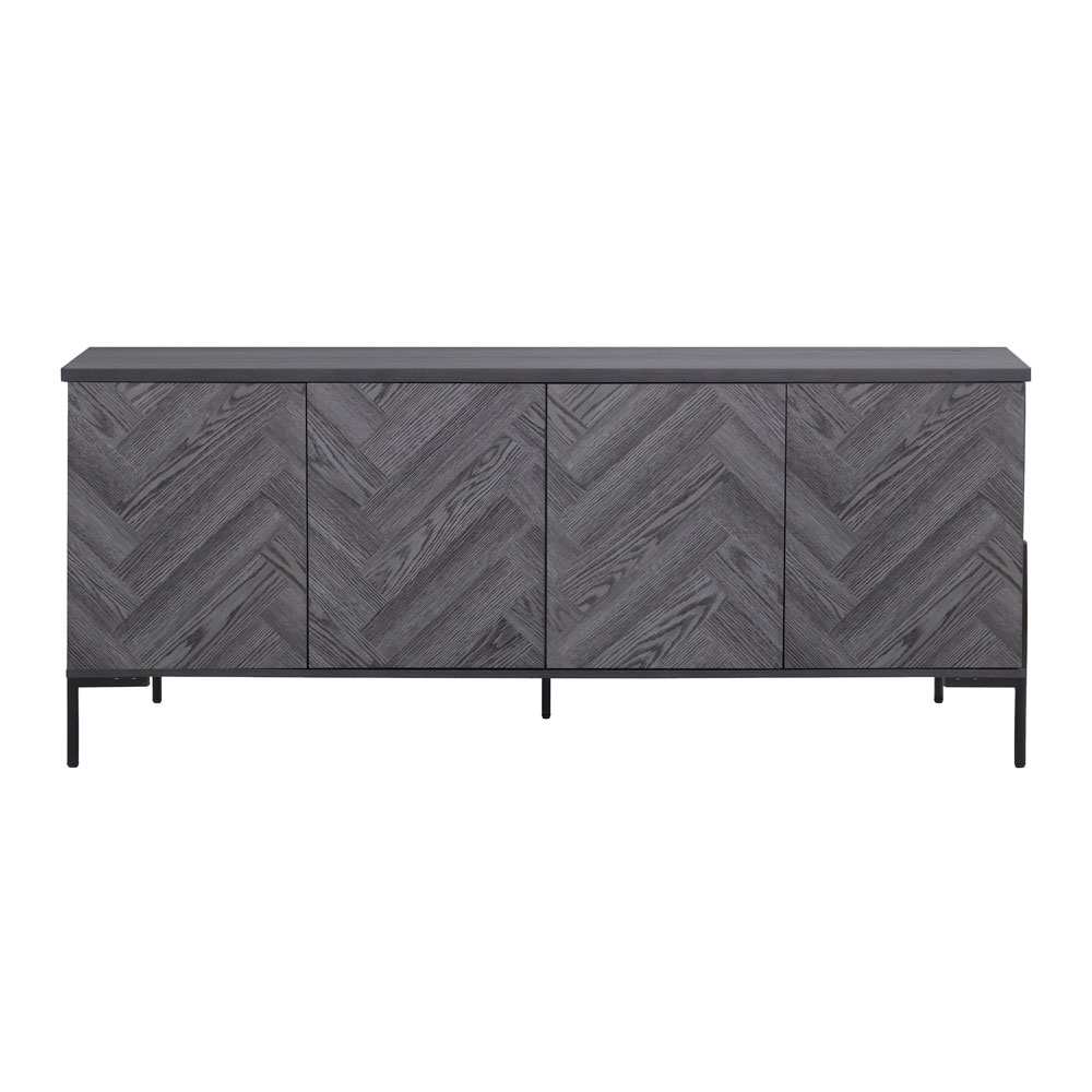 Kelmor Wooden Sideboard with 4 Doors in Grey Oak