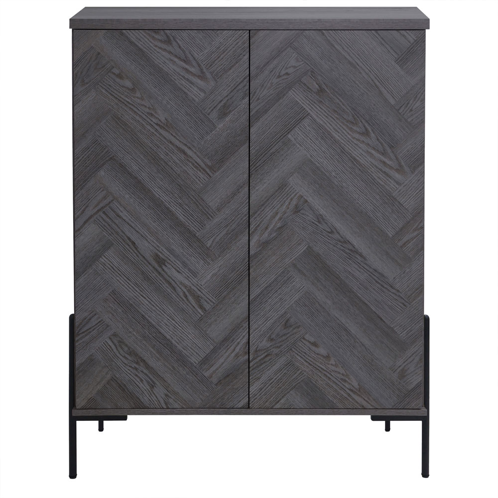 Kelmor Wooden Storage Cabinet with 2 Doors in Grey Oak