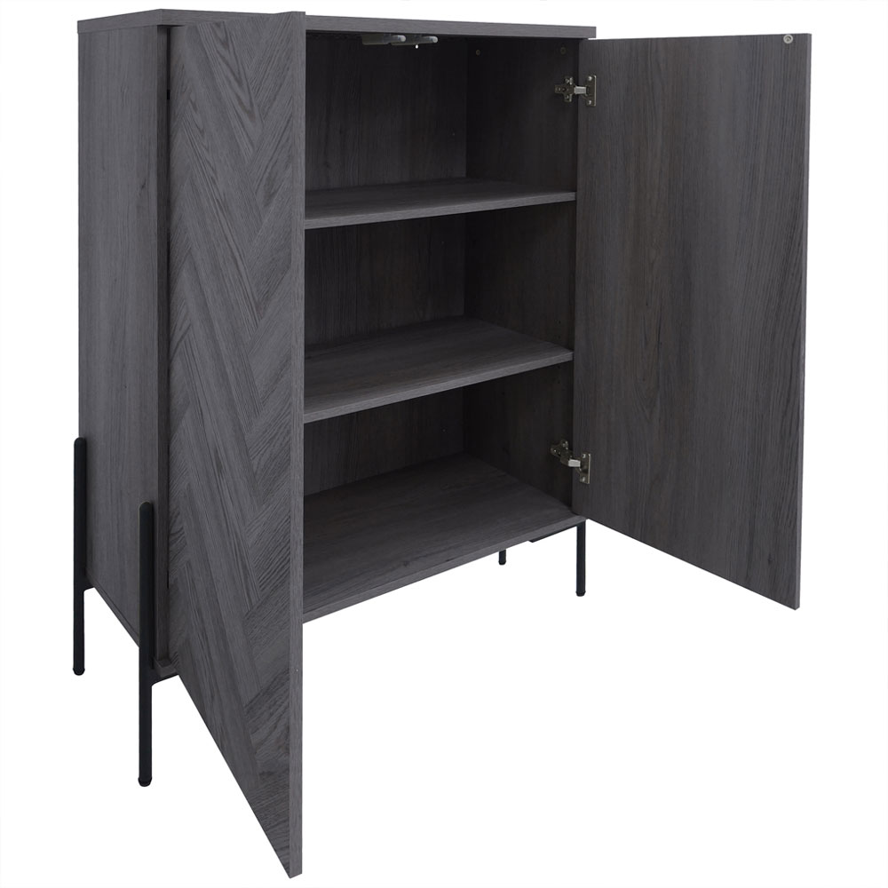 Kelmor Wooden Storage Cabinet with 2 Doors in Grey Oak