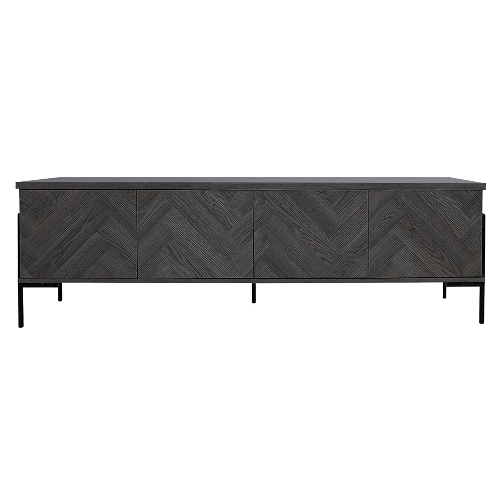 Kelmor Wooden TV Stand with 4 Doors in Grey Oak