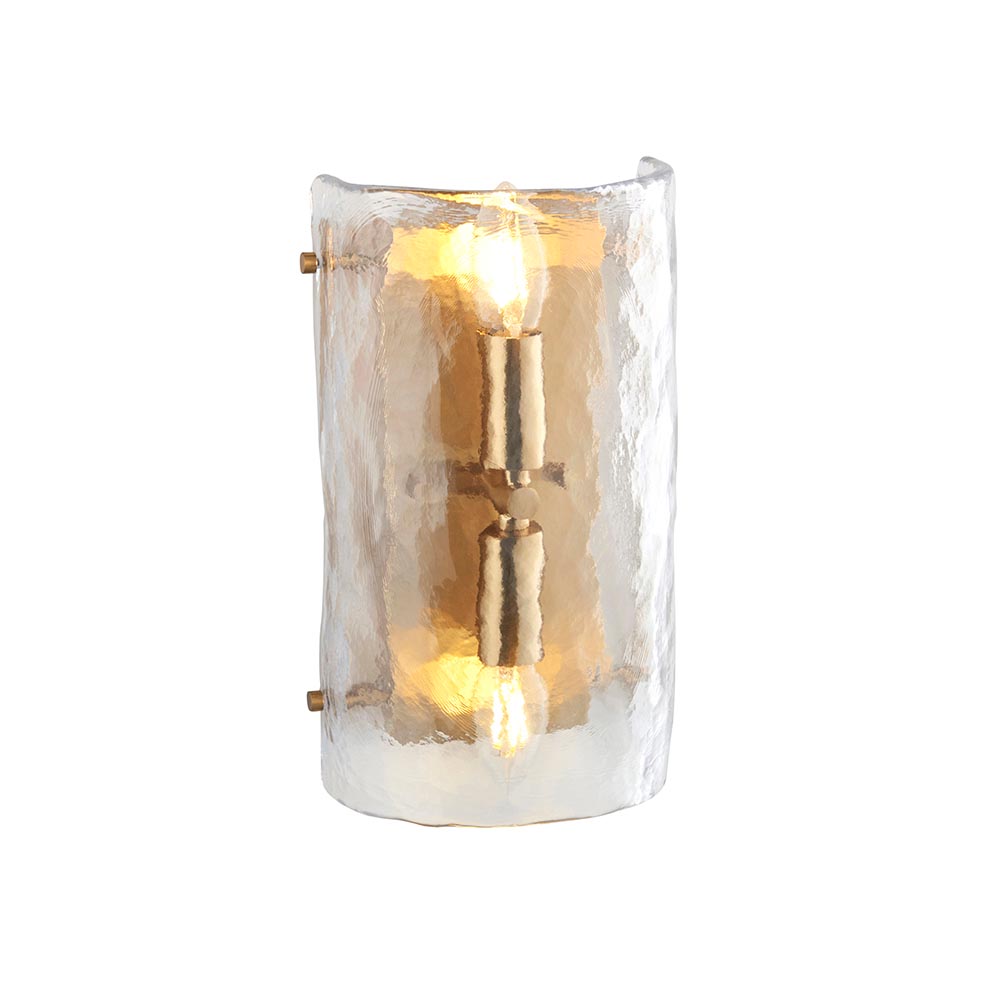 Kelowna Handmade Glass Wall Light In Brushed Aged Brass