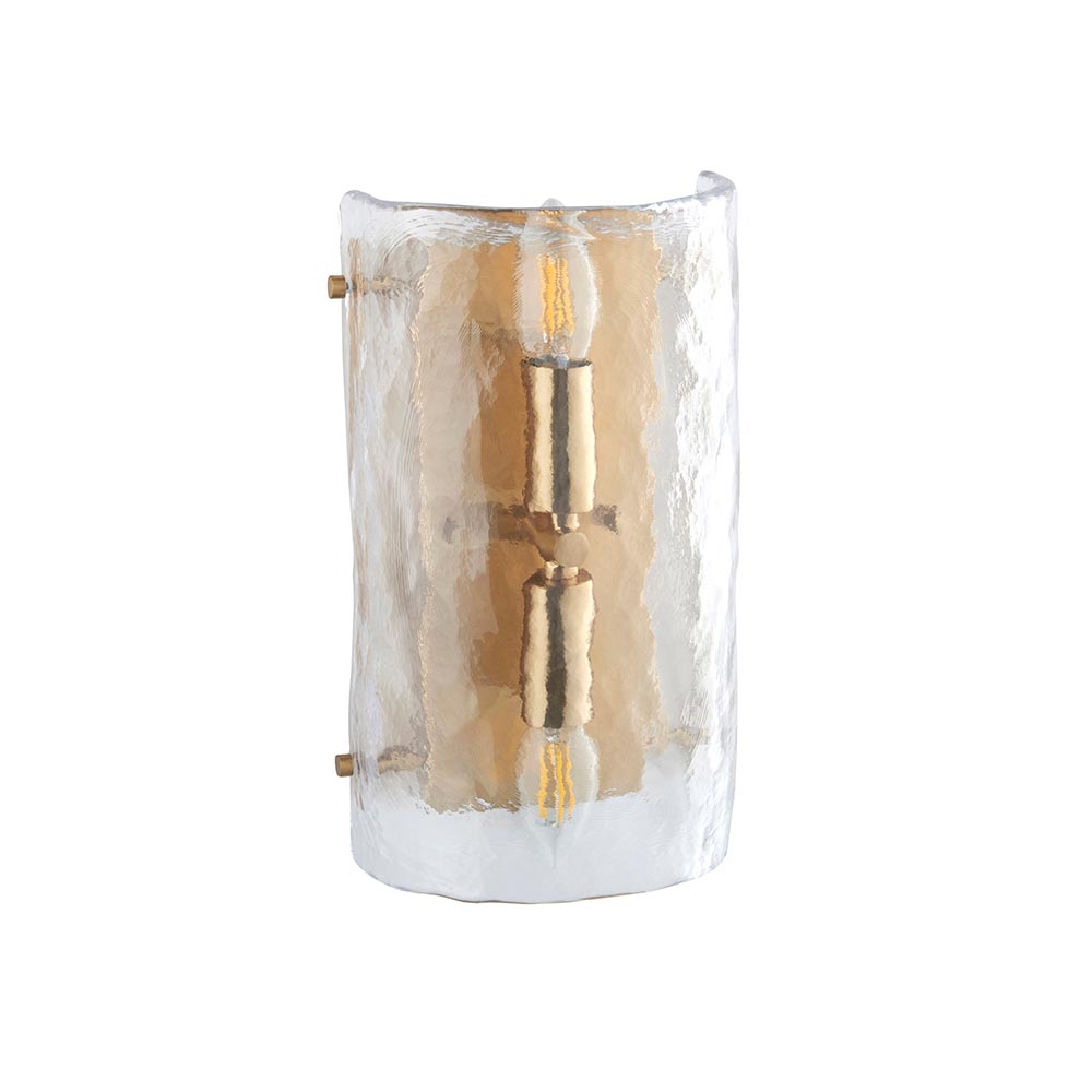 Kelowna Handmade Glass Wall Light In Brushed Aged Brass