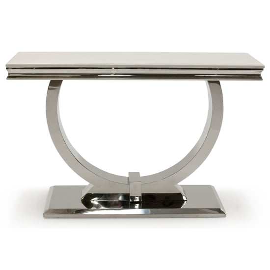 Kelsey Marble Console Table With Stainless Steel Base In Cream_2
