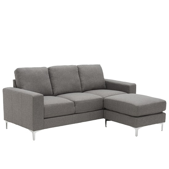 Corner Fabric Sofas Uk Furniture In Fashion Kelsey Contemporary Corner Sofa In Grey Fabric With Metal Legs