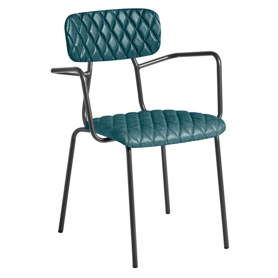 Product photograph of Kelso Faux Leather Armchair In Vintage Teal from Furniture in Fashion
