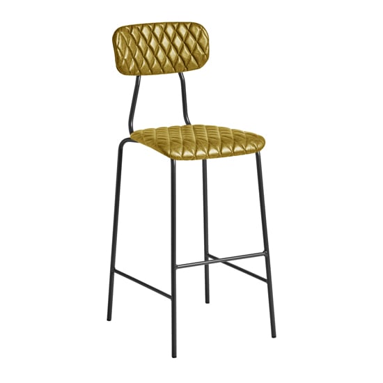 Kelso Faux Leather Bar Stool In Vintage Gold