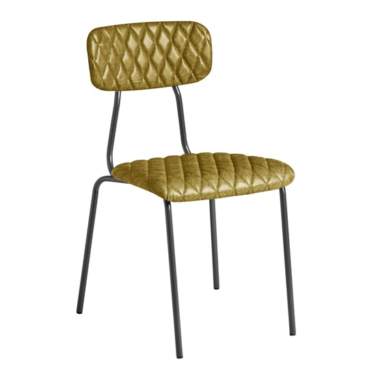 Kelso Faux Leather Dining Chair In Vintage Gold