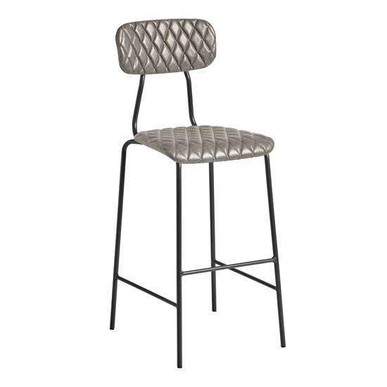 Kelso Vintage Silver Faux Leather Bar Stools In Pair_2