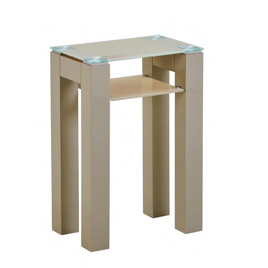 Kelson Glass Console Table Small In Latte With Wooden Legs | Furniture ...