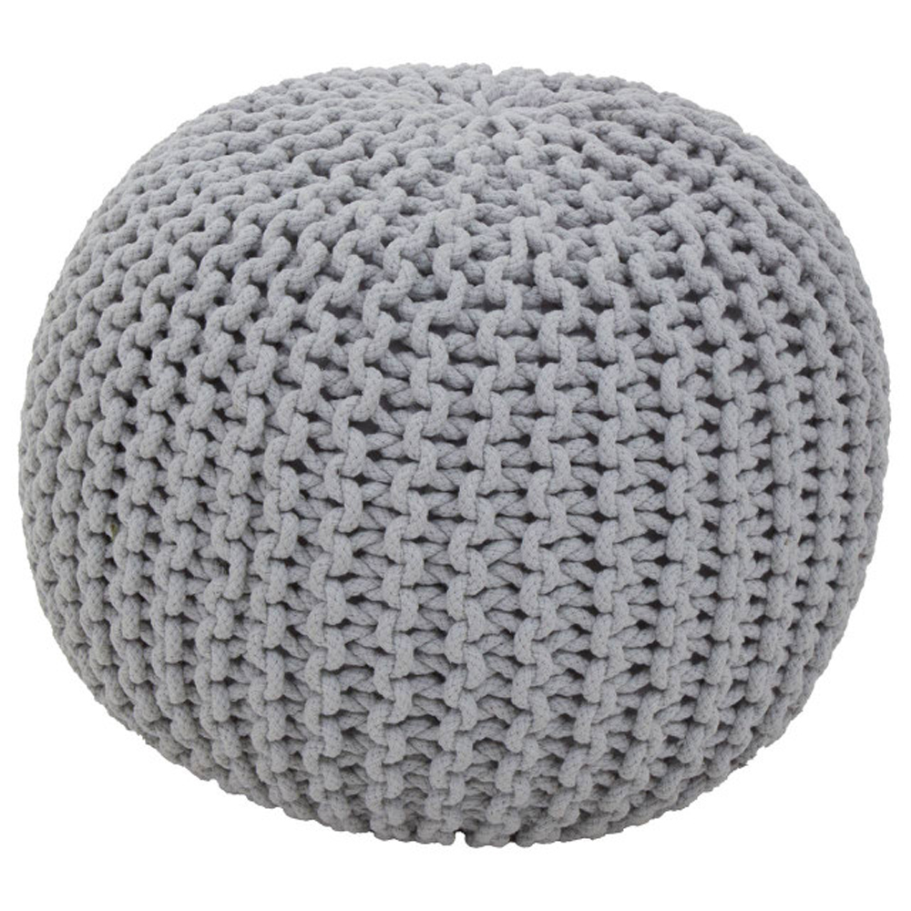 Kelvra Fabric Kids Knit Pouffe in Grey