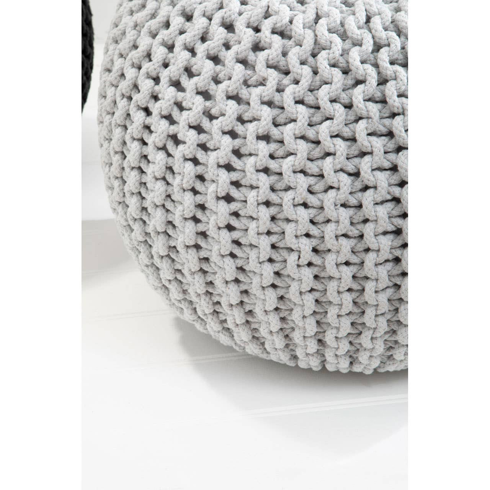 Kelvra Fabric Kids Knit Pouffe in Grey