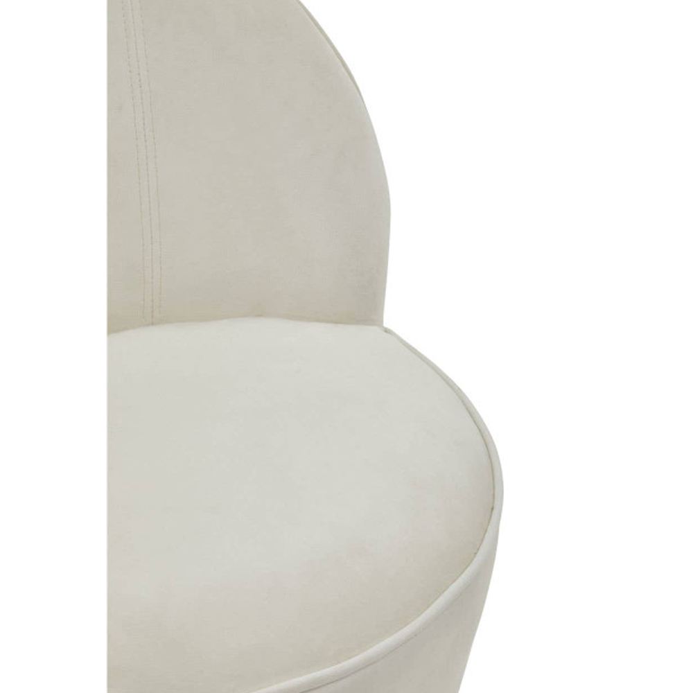 Kelvra Velvet Kids Chair with Gold Base in Cream