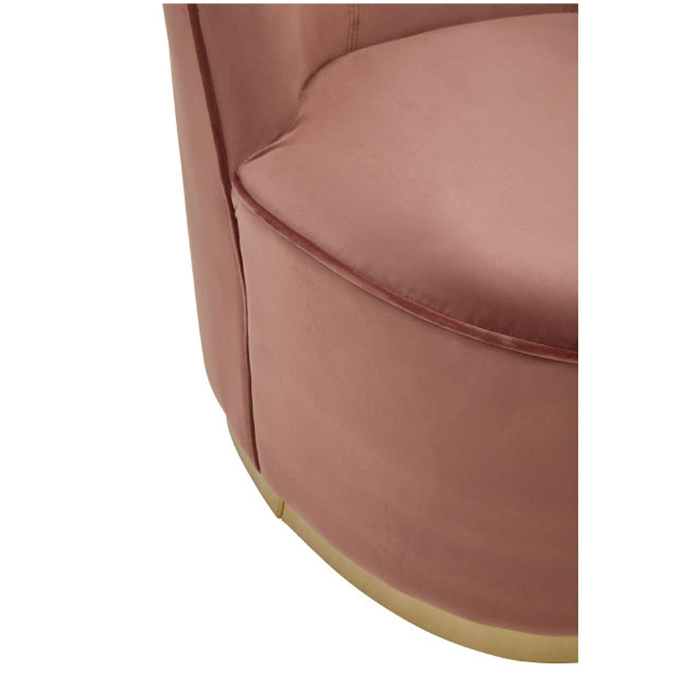 Kelvra Velvet Kids Chair with Gold Base in Dusty Pink
