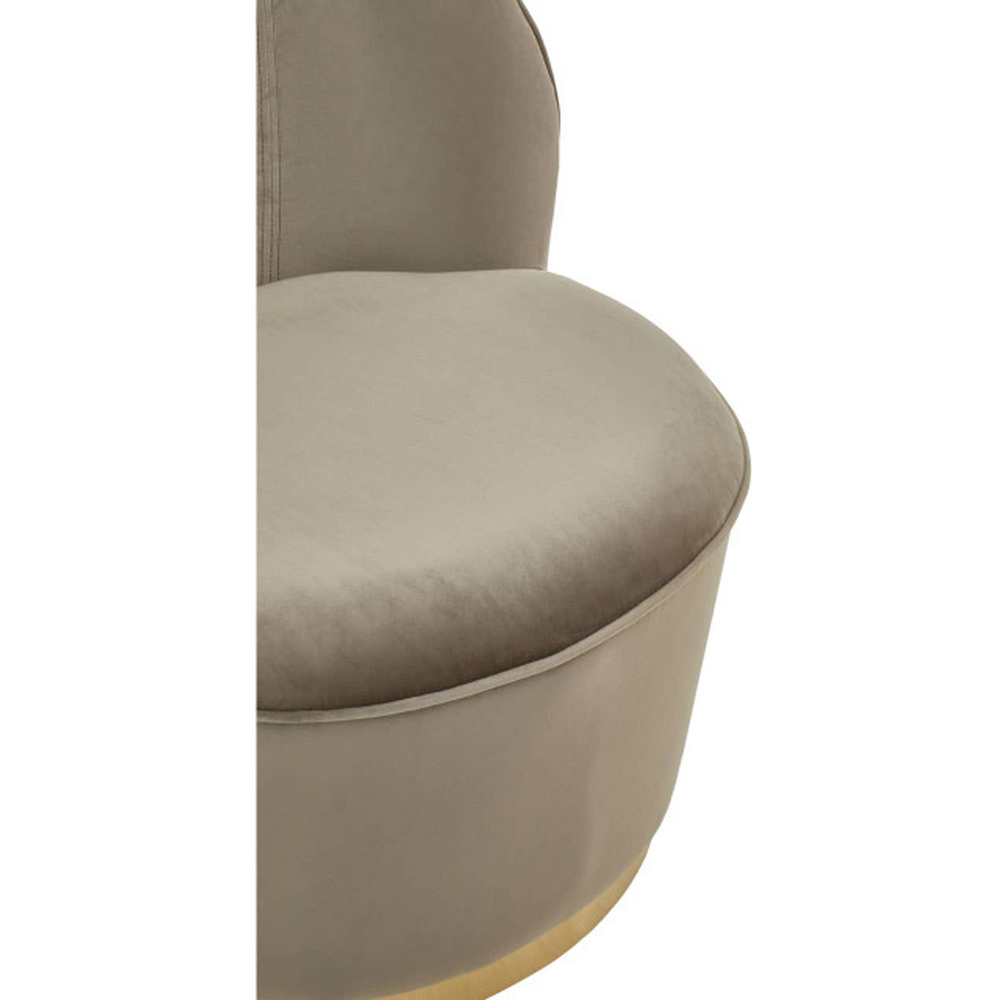 Kelvra Velvet Kids Chair with Gold Base in Mink
