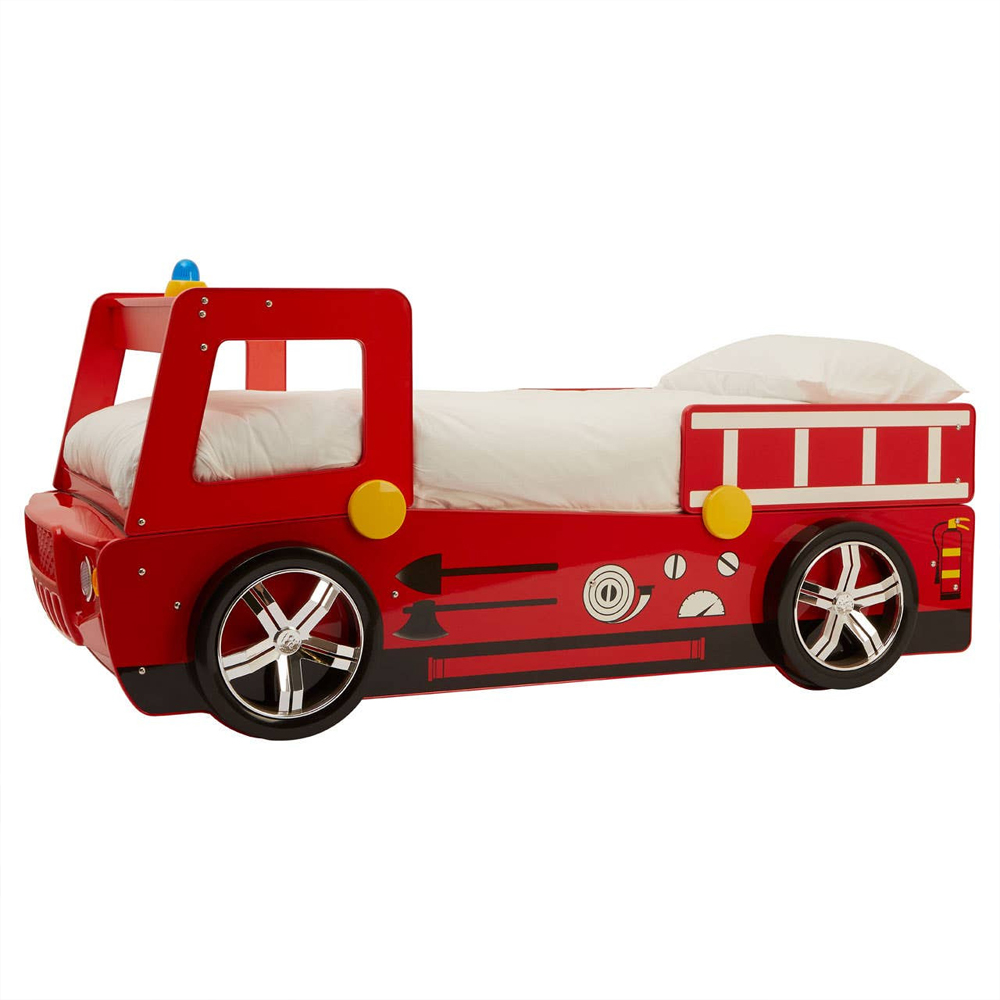 Kelvra Wooden Kids Fire Engine Bed in Red