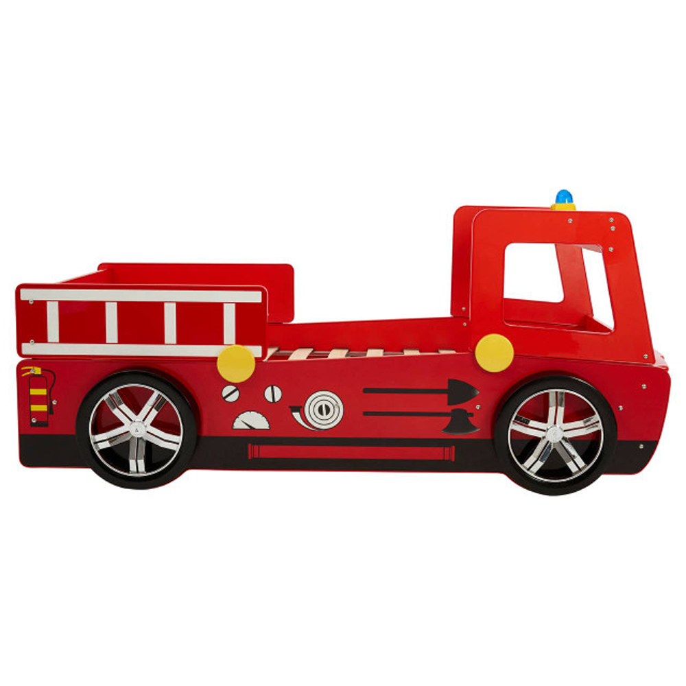 Kelvra Wooden Kids Fire Engine Bed in Red