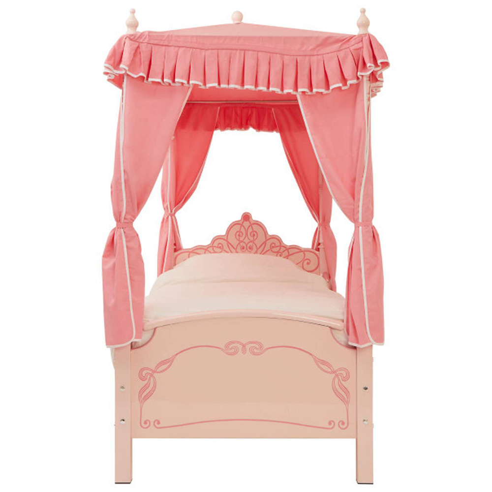 Kelvra Wooden Kids Princess Palace Canopy Bed in Pink
