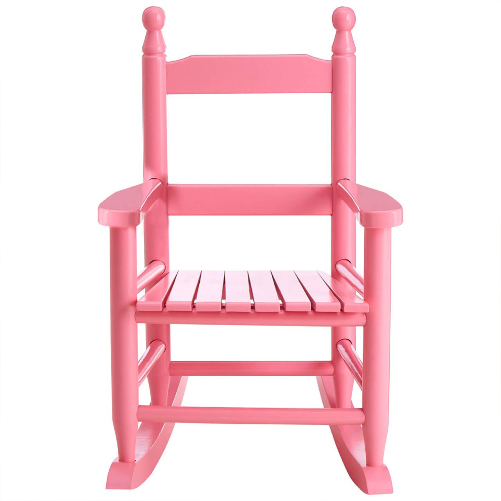 Kelvra Wooden Kids Rocking Chair in Pink