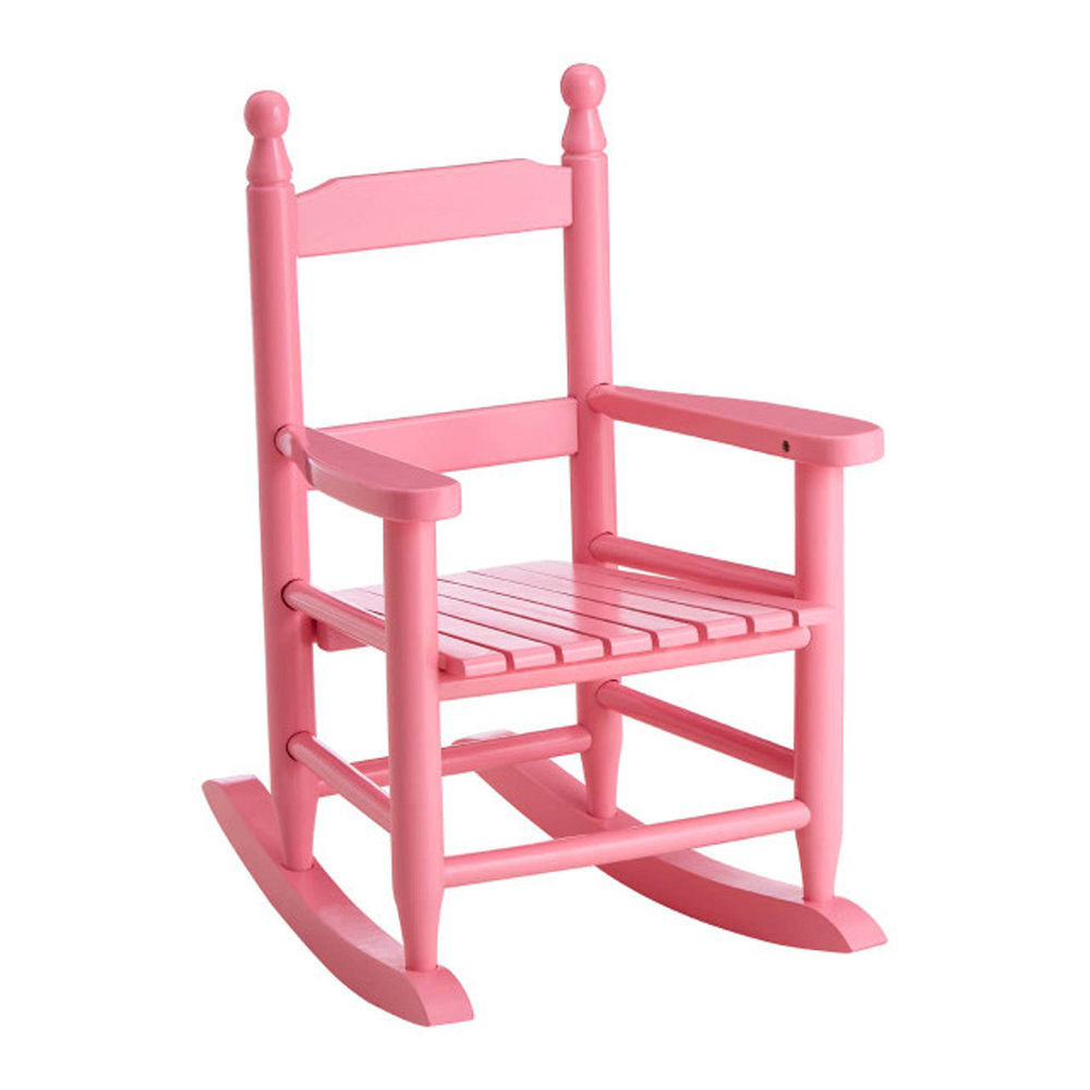 Kelvra Wooden Kids Rocking Chair in Pink