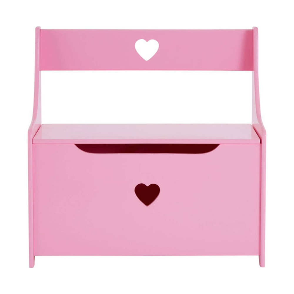 Kelvra Wooden Storage Seating Bench in Pink