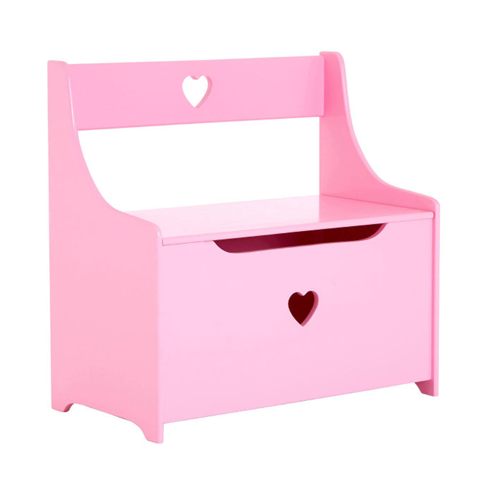 Kelvra Wooden Storage Seating Bench in Pink