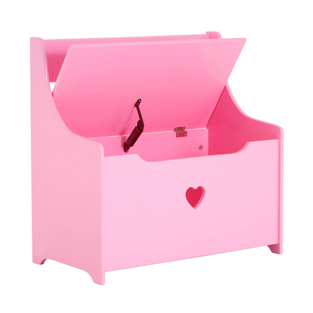 Kelvra Wooden Storage Seating Bench in Pink