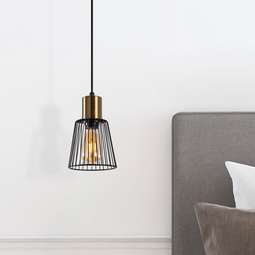 Kemah Metal Wall Light in Black and Antique