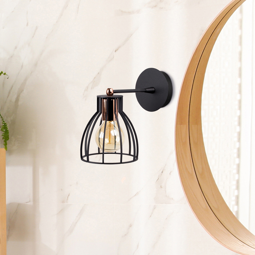 Kemah Metal Wall Light in Black and Bronze