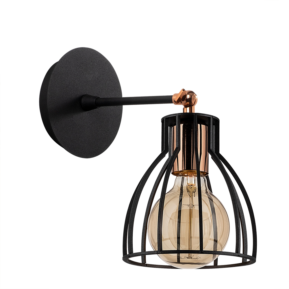 Kemah Metal Wall Light in Black and Bronze