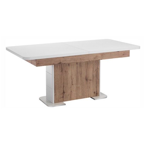 Kemble Extending Dining Table In Oak And White Lacquered