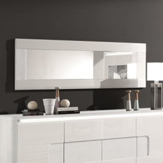 Kemble Wall Mirror In White High Gloss Furniture in Fashion