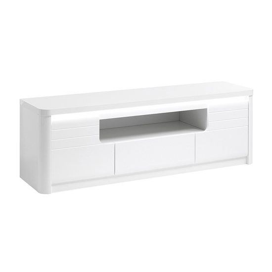 Kemble Wooden TV Stand In White High Gloss With LED_2
