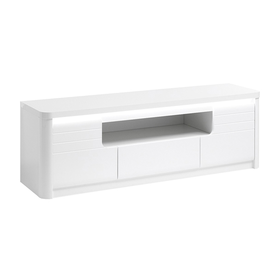 Kemble Wooden TV Stand In White High Gloss With LED FiF