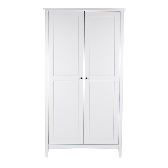 Product photograph of Kamuy Wooden 2 Doors Wardrobe In White from Furniture in Fashion