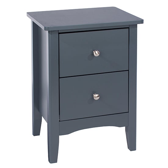 Photo of Kamuy wooden 2 drawers bedside cabinet in midnight blue