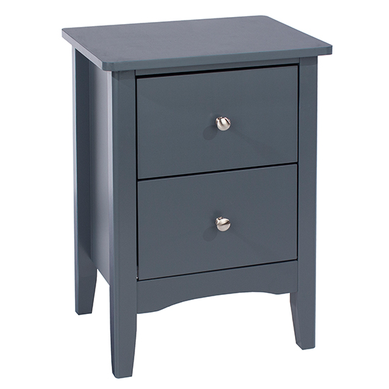 Photo of Kamuy wooden 2 drawers bedside cabinet in midnight blue