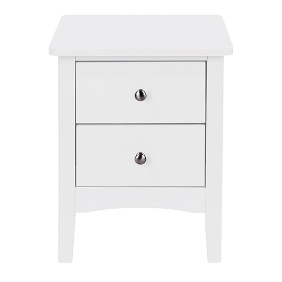 Kamuy Wooden 2 Drawers Petite Bedside Cabinet In White