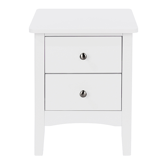 Kamuy Wooden 2 Drawers Petite Bedside Cabinet In White