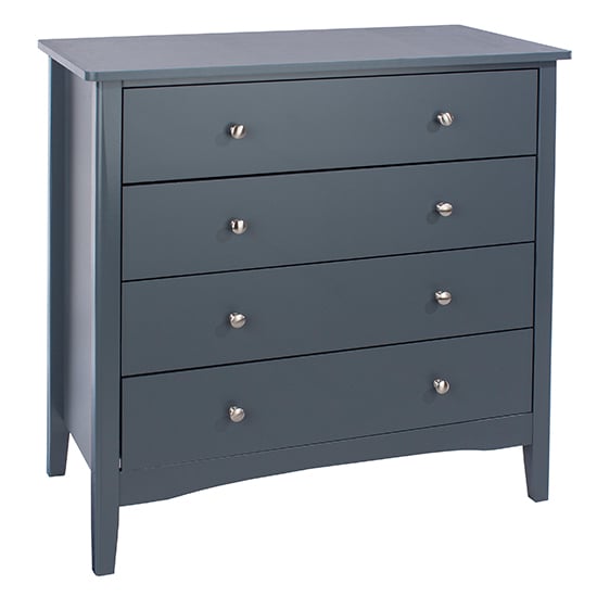 Product photograph of Kamuy Wooden Chest Of 4 Drawers In Midnight Blue from Furniture in Fashion