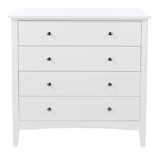 Product photograph of Kamuy Wooden Chest Of 4 Drawers In White from Furniture in Fashion